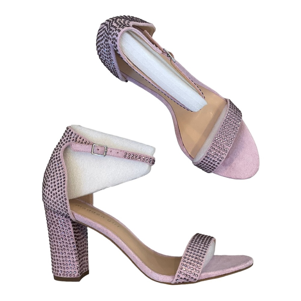 MADDEN GIRL BEELLA Rhinestone Block Heel Sandal - Size 8.5